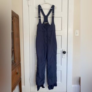 Vintage White Stag Lined Womens Bib Ski Pants / Snow Pants